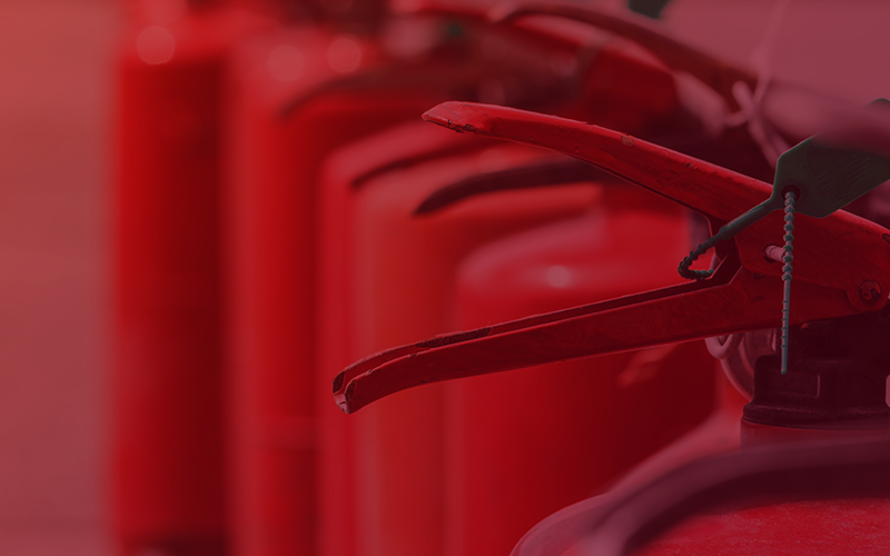 fire extinguishers in a row